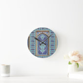 Horloge Ronde Persian elaborate tiled mural design round clock (Maison)