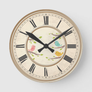 Horloge Ronde Personalized Custom Vintage Your Own Photo & texte