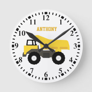 Horloge Ronde Personalized Dump Truck