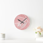 Horloge Ronde personalized girls pink basket (Maison)
