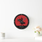 Horloge Ronde PERSONALIZED NAME Western Rodeo Bull Rider Cowboy (Maison)