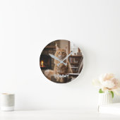 Horloge Ronde Personalized Pet Photo & Name Wall Clock (Maison)