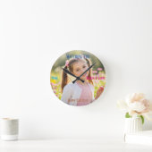 Horloge Ronde Personalized Photo & Text Custom Birthday Gift (Maison)