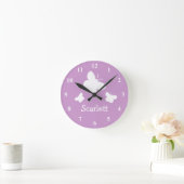 Horloge Ronde Personalized pink wall clock with butterflies (Maison)