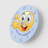 Horloge Ronde Personalized Thumbs Up well done emoji (Angle)