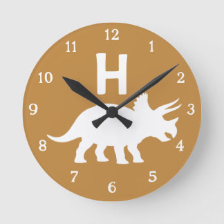 Horloge Ronde Personalized Triceratops Kids Wall Clock Neutral