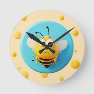Horloge Ronde Personnage de abeille de dessin animé mignon