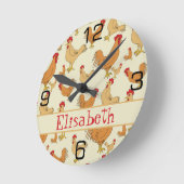 Horloge Ronde Personnage de Brown Chicken Design (Angle)