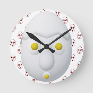 Horloge Ronde Personnage d'œuf original RG & RA Design mignon