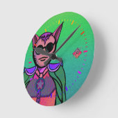 Horloge Ronde Personnage félin (Angle)