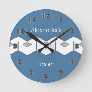 Horloge Ronde Personnalisable Chevron géométrique