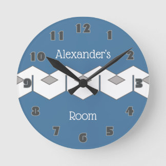 Horloge Ronde Personnalisable Chevron géométrique