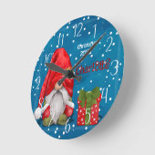 Horloge Ronde Personnalisable Père Noël (Angle)