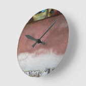 Horloge Ronde personnalisé de luxe rose et blanc (Angle)