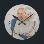 Horloge Ronde Personnalisé Notre Amour A Réussi Le Test Du Temps<br><div class="desc">Concevez votre propre personnalisation Notre Amour a Stood Le Test du Temps horloge murale unique de Ricaso - Idéal pour les anniversaires ... </div>