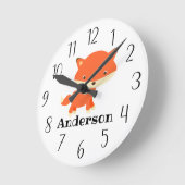 Horloge ronde personnalisée de Baby Fox (Angle)