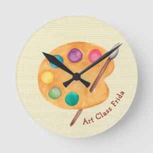 Horloge Ronde personnalisée NOM Art enseignant Art classe cadea
