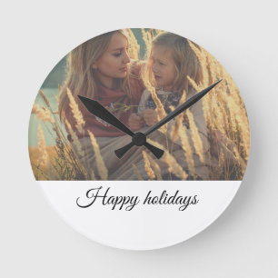 Horloge Ronde personnaliser ajouter votre photo noël personnalis