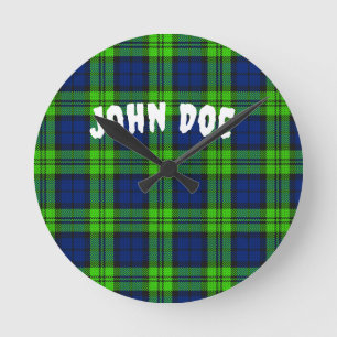 Horloge Ronde Personnaliser Blackwatch Plaid Tartan
