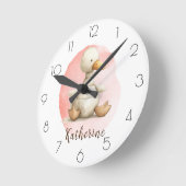 Horloge Ronde Personnaliser l’aquarelle Nourriture Nourriture Fi (Angle)