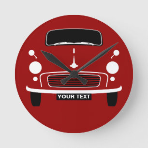 Horloge Ronde Personnalisez l'art de bruit mineur rouge fait sur
