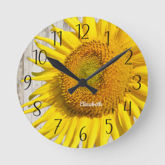 Horloge Ronde Personnalité de Beautiful Sunflower
