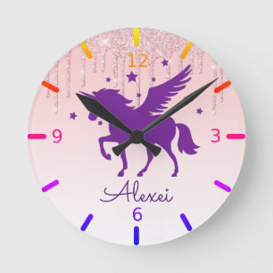 Horloge Ronde Personnalité de l'Unicorn magical