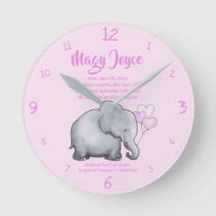 Horloge Ronde Personnalized Christening Date