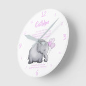 Horloge Ronde Personnalized Christening Date (Angle)