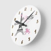 Horloge Ronde Personnalized de Paris Eiffel (Angle)