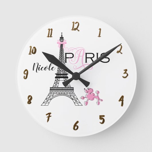 Horloge Ronde Personnalized de Paris Eiffel (Recto)