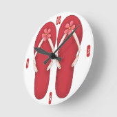 Horloge Ronde Personnalized flip flops clock beach theme clocks (Angle)