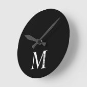 Horloge Ronde Personnalized Monogram and Name Round Clock (Angle)