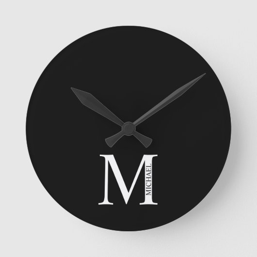 Horloge Ronde Personnalized Monogram and Name Round Clock (Recto)