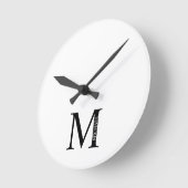 Horloge Ronde Personnalized Monogram and Name Round Clock (Angle)