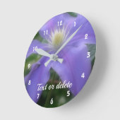 Horloge Ronde Personnalized Purple Clematis (Angle)