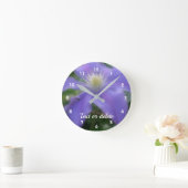 Horloge Ronde Personnalized Purple Clematis (Maison)