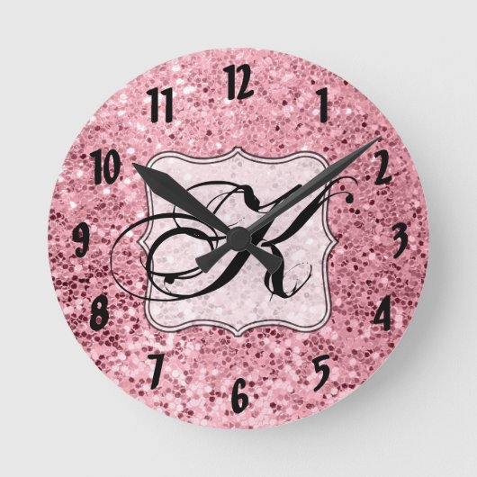 Horloge Ronde Personnalized Wall Clock Rose (Recto)
