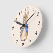Horloge Ronde Peter le lapin beige (Angle)
