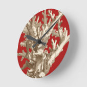 Horloge Ronde Petit corail en rouge (Angle)