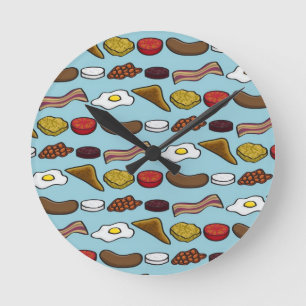 Horloge Ronde Petit-déjeuner frit