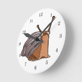 Horloge Ronde Petit escargot heureux (Angle)