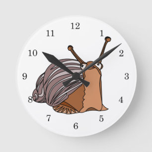 Horloge Ronde Petit escargot heureux