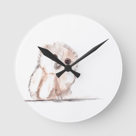 Horloge Ronde Petit oiseau de chouette (Recto)