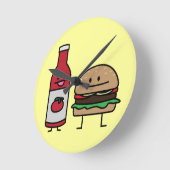 Horloge Ronde Petit pâté de petit pain d'amis d'aliments de (Angle)