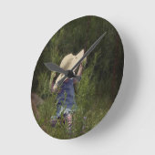 Horloge Ronde Petite fille sur une aile (Angle)