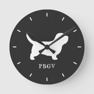 Horloge Ronde Petite silhouette de Vendeen PBGV de griffon de