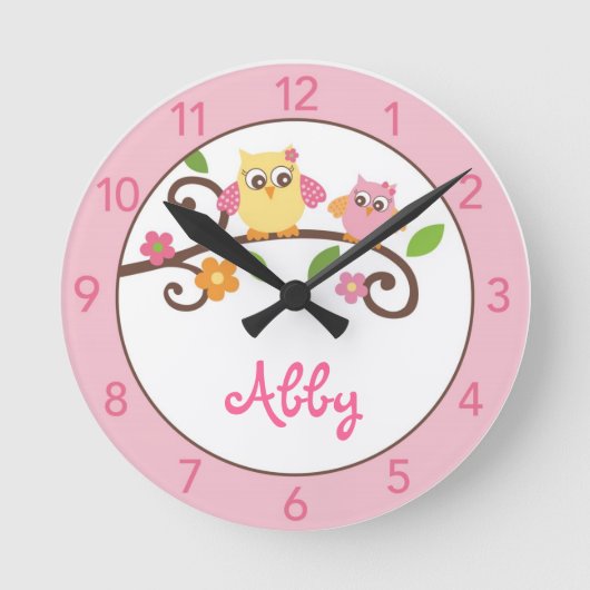 Horloge Ronde Petites filles Mod Owl Infirmière personnalisée Ho (Recto)