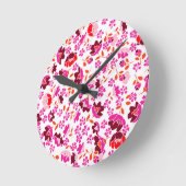 Horloge Ronde Petites fleurs (Angle)