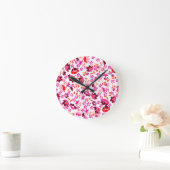 Horloge Ronde Petites fleurs (Maison)